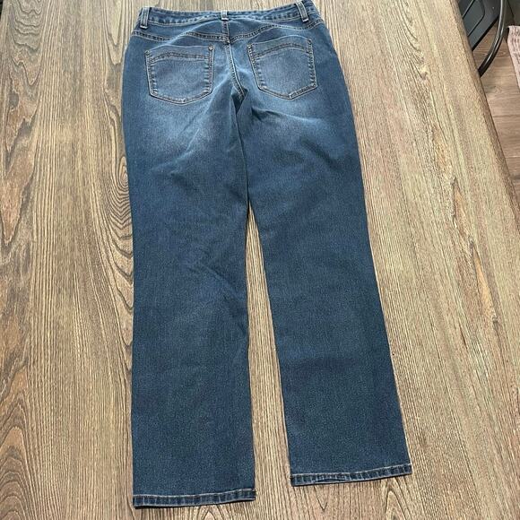 Bandolino Womens Amy Jeans Straight Leg Mid Rise Denim Medium Wash Blue Size 6 - Picture 9 of 11